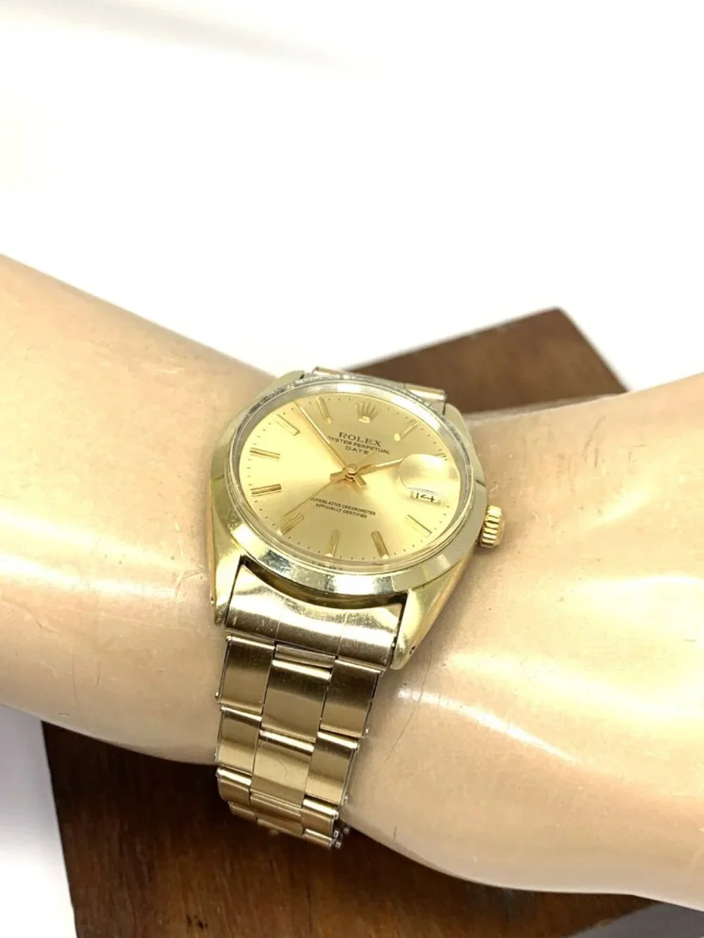 Rolex Oyster Perpetual Date Men's Watch 1550 Gold Filled Swiss Automatic 34mm
